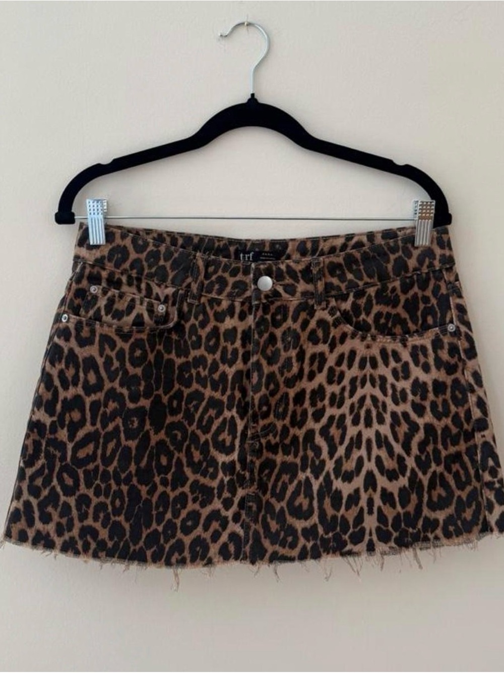 Zara Leopard Print Mini Skirt - Brown and Black